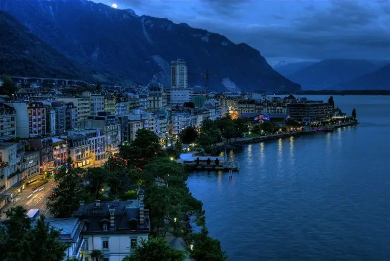Montreux is surrounded by the Alps and Lake Geneva
