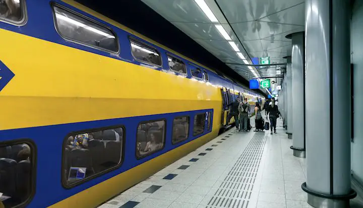 Train at Schiphol Airport