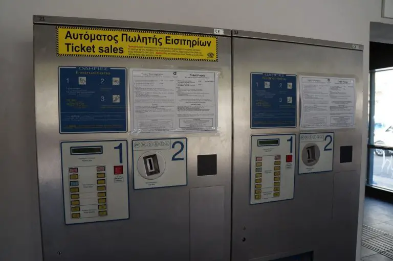 Buying a ticket for the subway in the machine